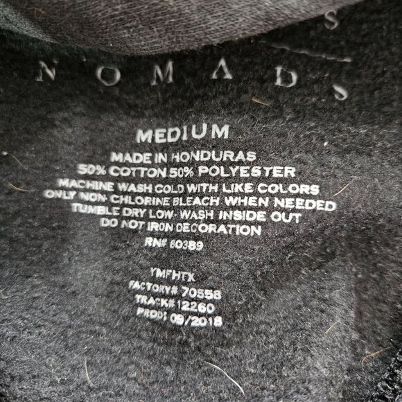 Rebels & Nomads Hoodie Sweatshirt M Black Checker Flag Ying Yang Peace Japanese - Picture 8 of 10